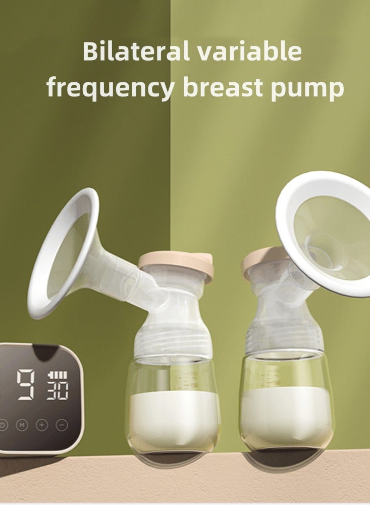 Double sided electric breast pump with intelligent lithium battery for silent massage and high suction milking - Image 1